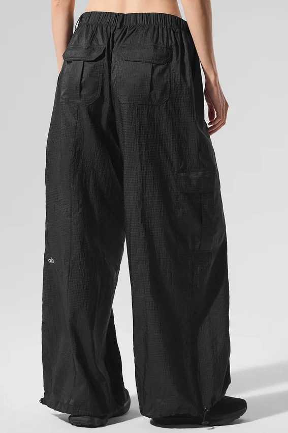 Leggings de chándal ancho y transparente «Game Time» - Negro