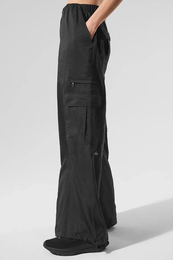Leggings de chándal ancho y transparente «Game Time» - Negro