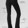 Leggings de talle alta y corte acampanado 7/8 «Airbrush» - Negro