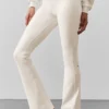 Leggings de talle alto y corte acampanado Airbrush - Marfil