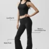 Leggings de talle bajo y corte acampanado Airbrush - Negro