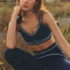 Leggings «Heart Throb» de cintura alta con efecto Airbrush - Azul marino/Blanco