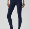 Leggings «Heart Throb» de cintura alta con efecto Airbrush - Azul marino/Blanco