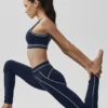 Leggings «Heart Throb» de cintura alta con efecto Airbrush - Azul marino/Blanco