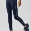 Leggings «Heart Throb» de cintura High-Waist y largo 7/8 con estampado «Airbrush» - Azul marino/Blanco