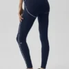 Leggings «Heart Throb» de cintura High-Waist y largo 7/8 con estampado «Airbrush» - Azul marino/Blanco