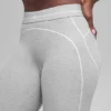 Leggings «Heart Throb» High-Waist y largo 7/8 de Alosoft - Gris jaspeado deportivo/Blanco