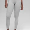 Leggings «Heart Throb» High-Waist y largo 7/8 de Alosoft - Gris jaspeado deportivo/Blanco