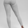 Leggings «Heart Throb» High-Waist y largo 7/8 de Alosoft - Gris jaspeado deportivo/Blanco