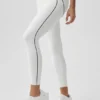 Leggings High-Waist 7/8 «Heart Throb» – Blanco/Negro