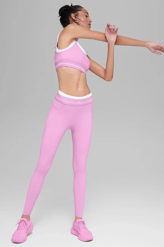 Leggings High-Waist Airbrush 7/8 «Better Together» — Rosa Candy Heart/Blanco