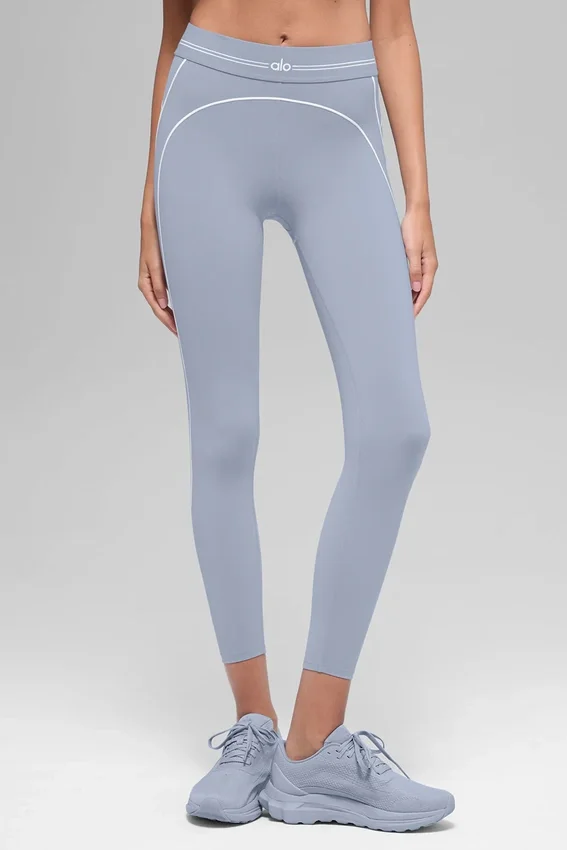 Leggings High-Waist Airbrush 7/8 «Heart Throb» - Winter Frost/Blanco