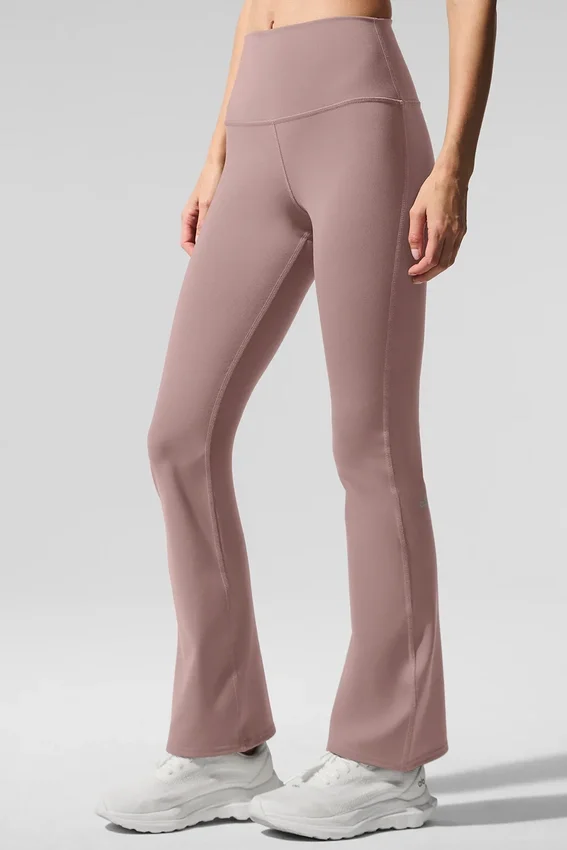 Leggings High-Waist Airbrush y corte acampanado 7/8 - Gris topo