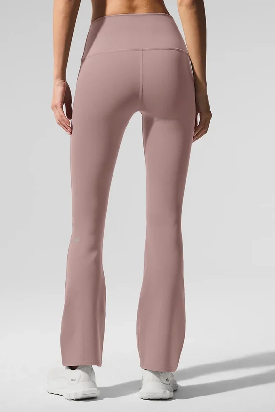 Leggings High-Waist Airbrush y corte acampanado 7/8 - Gris topo