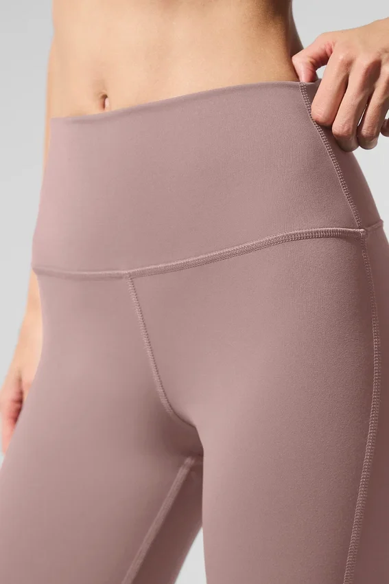 Leggings High-Waist Airbrush y corte acampanado 7/8 - Gris topo