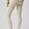 Leggings High-Waist «Heart Throb» de Alosoft - Gris avena jaspeado/Blanco