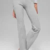 Leggings High-Waist y corte acampanado Alosoft Intuition - Gris jaspeado deportivo