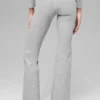 Leggings High-Waist y corte acampanado Alosoft Intuition - Gris jaspeado deportivo