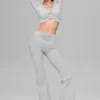 Leggings High-Waist y corte acampanado Alosoft Intuition - Gris jaspeado deportivo
