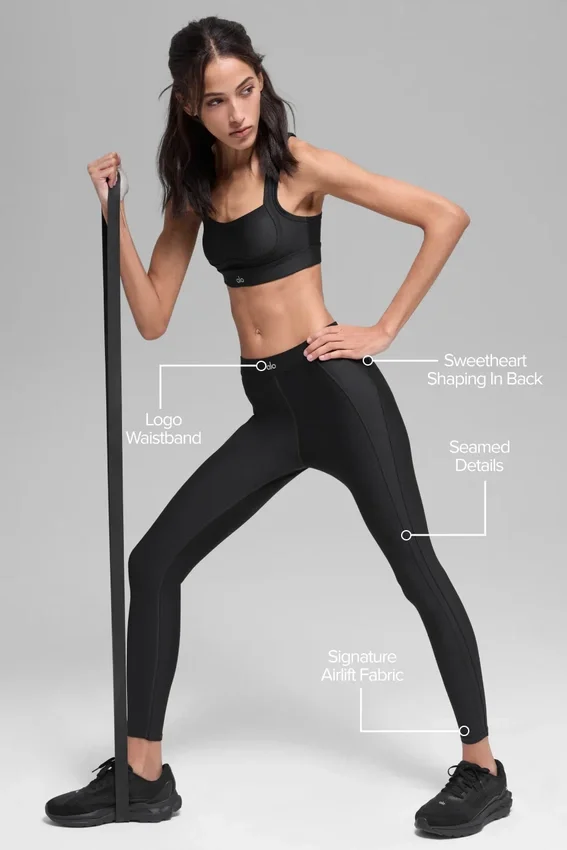 Leggings «Ignite» de cintura High-Waist y largo 7/8 de la gama «Airlift» – Negro