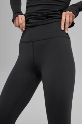 Leggings «Nocturne» de cintura alta y abrigo invernal de Airbrush – Negro