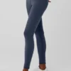 Leggings «Nocturne» High-Waist, cálidos para invierno, con efecto Airbrush — Azul marino