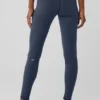 Leggings «Nocturne» High-Waist, cálidos para invierno, con efecto Airbrush — Azul marino