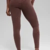 Leggings sin costuras de cintura High-Waist y dos tonos con tejido acanalado - Brownstone Heather