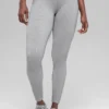 Leggings sin costuras High-Waist con canalé bicolor - Light Misty Grey Heather