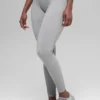 Leggings sin costuras High-Waist con canalé bicolor - Light Misty Grey Heather