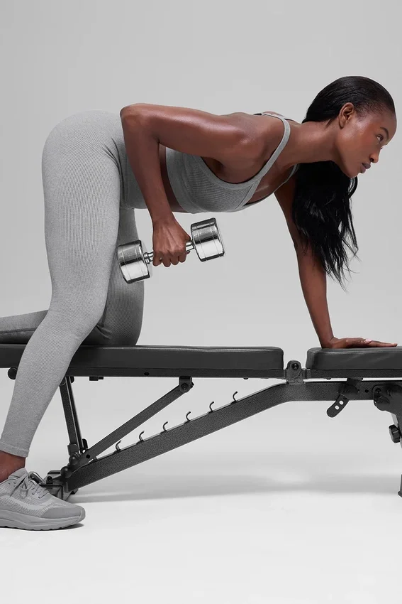 Leggings sin costuras High-Waist con canalé bicolor - Light Misty Grey Heather