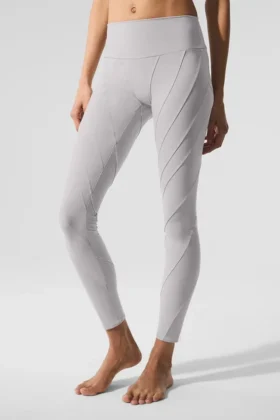 Leggings «Sunray» High-Waist de Alosoft con efecto lavado - Gris cielo