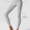 Leggings «Sunray» High-Waist de Alosoft con efecto lavado - Gris cielo