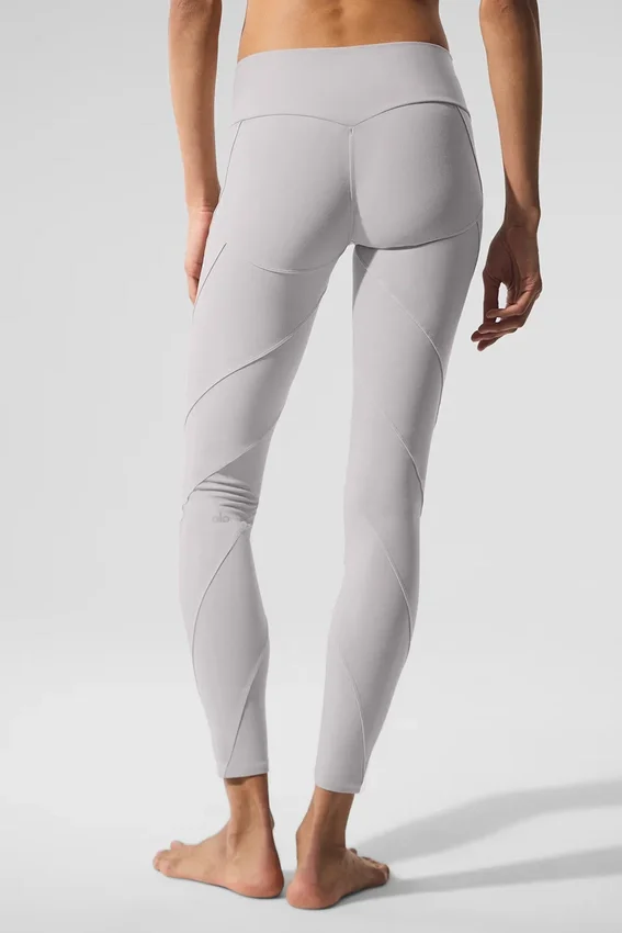 Leggings «Sunray» High-Waist de Alosoft con efecto lavado - Gris cielo
