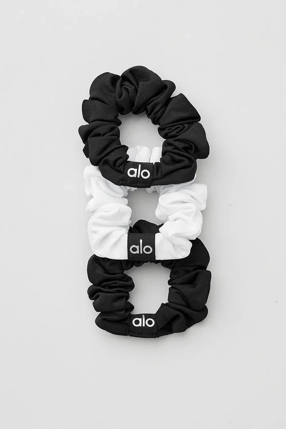 Mini goma para el pelo Fresh (paquete de 3) - Negro/Blanco