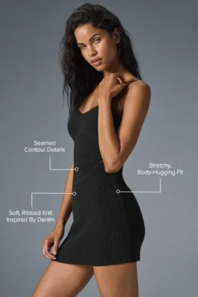 Minivestido de punto vaquero – Negro/antracita
