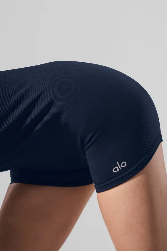 Mono entero «Favorite» de canalé sin costuras - Azul marino