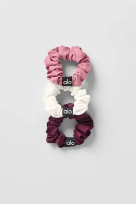 Pack de 3 mini gomas para el pelo Fresh - Burdeos/Rosa rosa silvestre/Marfil