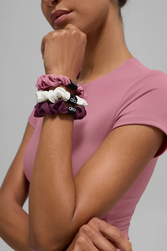 Pack de 3 mini gomas para el pelo Fresh - Burdeos/Rosa rosa silvestre/Marfil