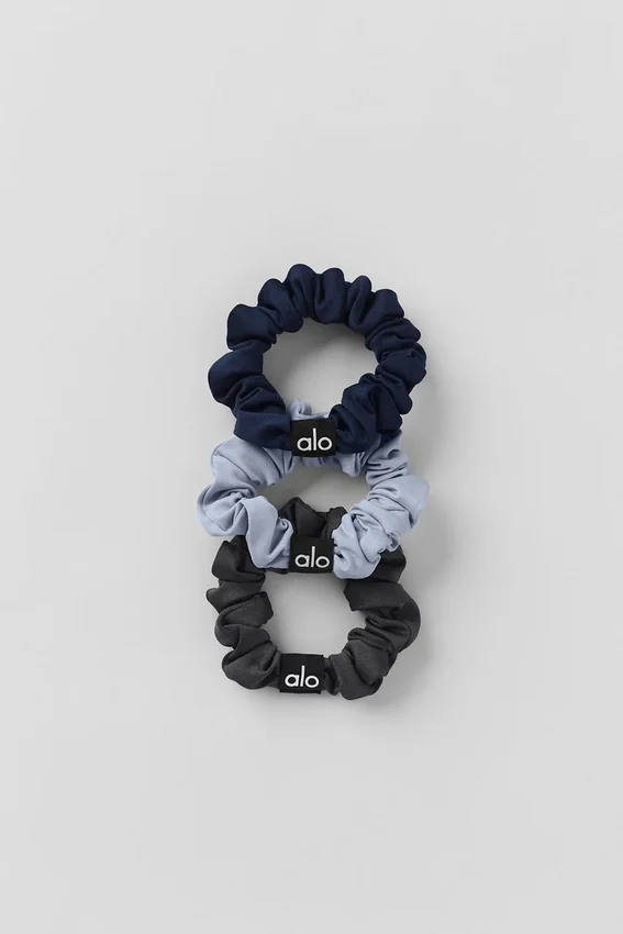 Pack de 3 mini gomas para el pelo «Fresh» - Hielo invernal/Azul marino/Antracita