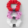 Pack de 3 mini gomas para el pelo Fresh - Rojo brillante/Rosa corazón de caramelo/Blanco