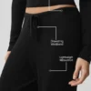 Pantalón ancho de talle medio Unwind de jersé — Negro