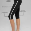 Pantalón capri de cintura alta Airbrush Race Pace - Negro/Blanco