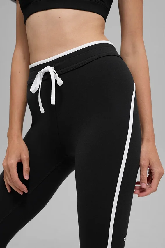 Pantalón capri de cintura alta Airbrush Race Pace - Negro/Blanco