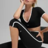 Pantalón capri de cintura alta Airbrush Race Pace - Negro/Blanco