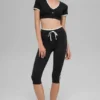 Pantalón capri de cintura alta Airbrush Race Pace - Negro/Blanco