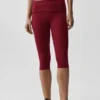 Pantalón capri de talle bajo con cinturilla doblada Alo Softsculpt - Rojo «Summer Romance»