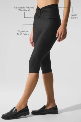 Pantalón capri Divine High-Waist Airlift – Negro