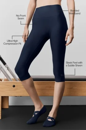 Pantalón capri elegante High-Waist Airlift – Azul marino