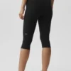 Pantalón capri High-Waist Airbrush de 16" — Negro